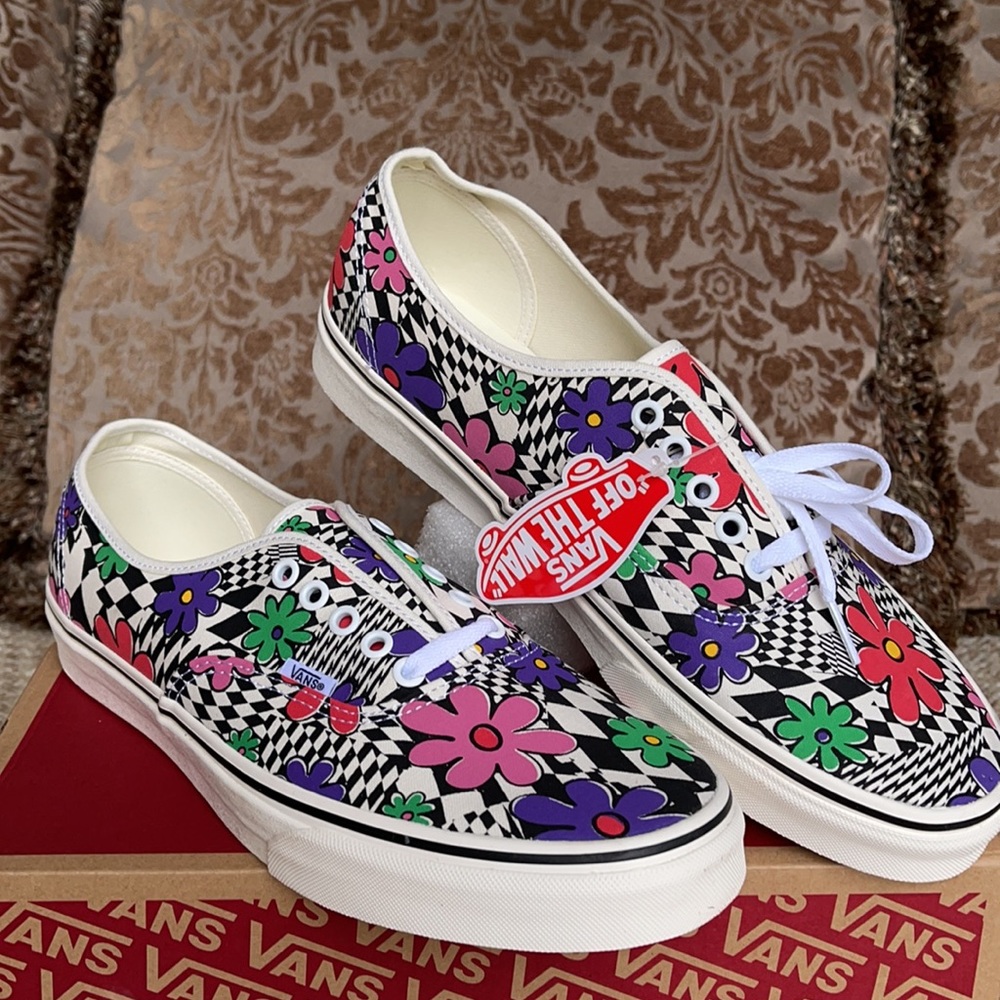 Vans Authentic Printed Floral Check/Marshmallow Mn - Picture 5 of 16
